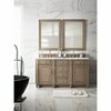 James Martin Vanities Bristol 60in Double Vanity, Whitewashed Walnut w/ 3 CM Arctic Fall Solid Surface Top 157-V60D-WW-3AF